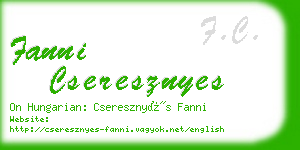 fanni cseresznyes business card